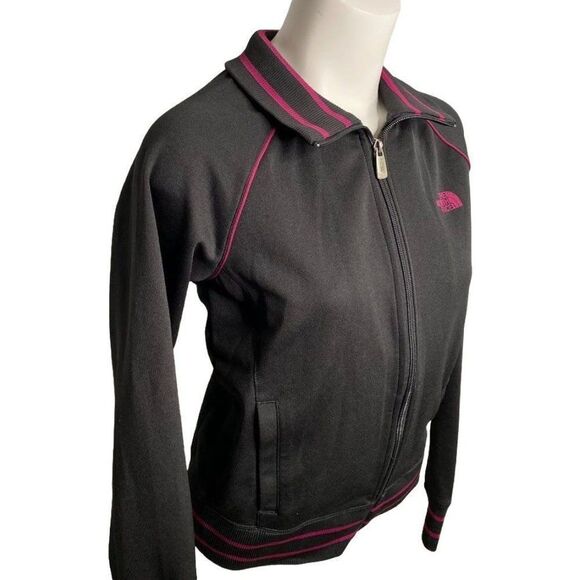 Womens North Face Back Pink Raglan Sleeve Zip Front Jacket Sz Medium - Picture 2 of 9